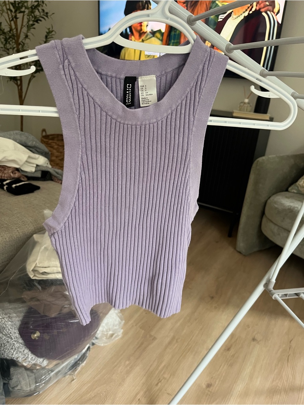 H&M Ribbed Lavender Tank Top